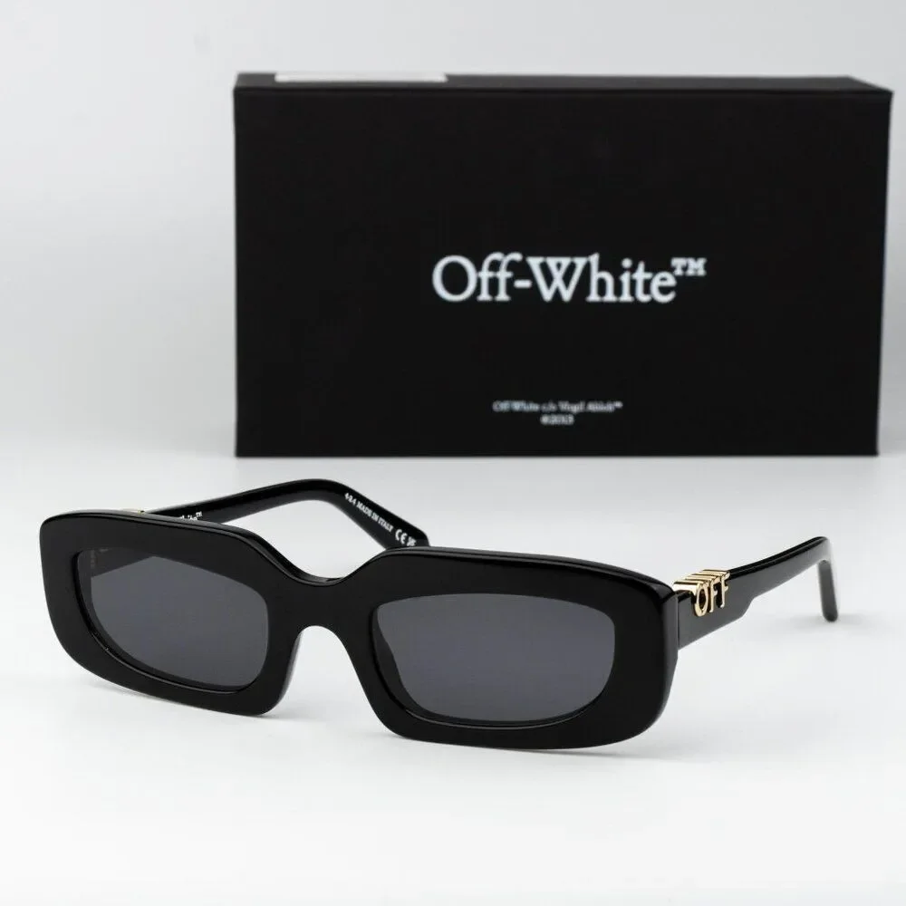Off-White RENTON Sunglasses Black Rectangle OERI13C RENTON 1007 NEW AUTHENTIC